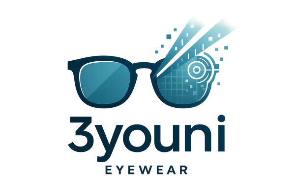 logo for 3youni which highlights the AR usage and eye wear Branding
